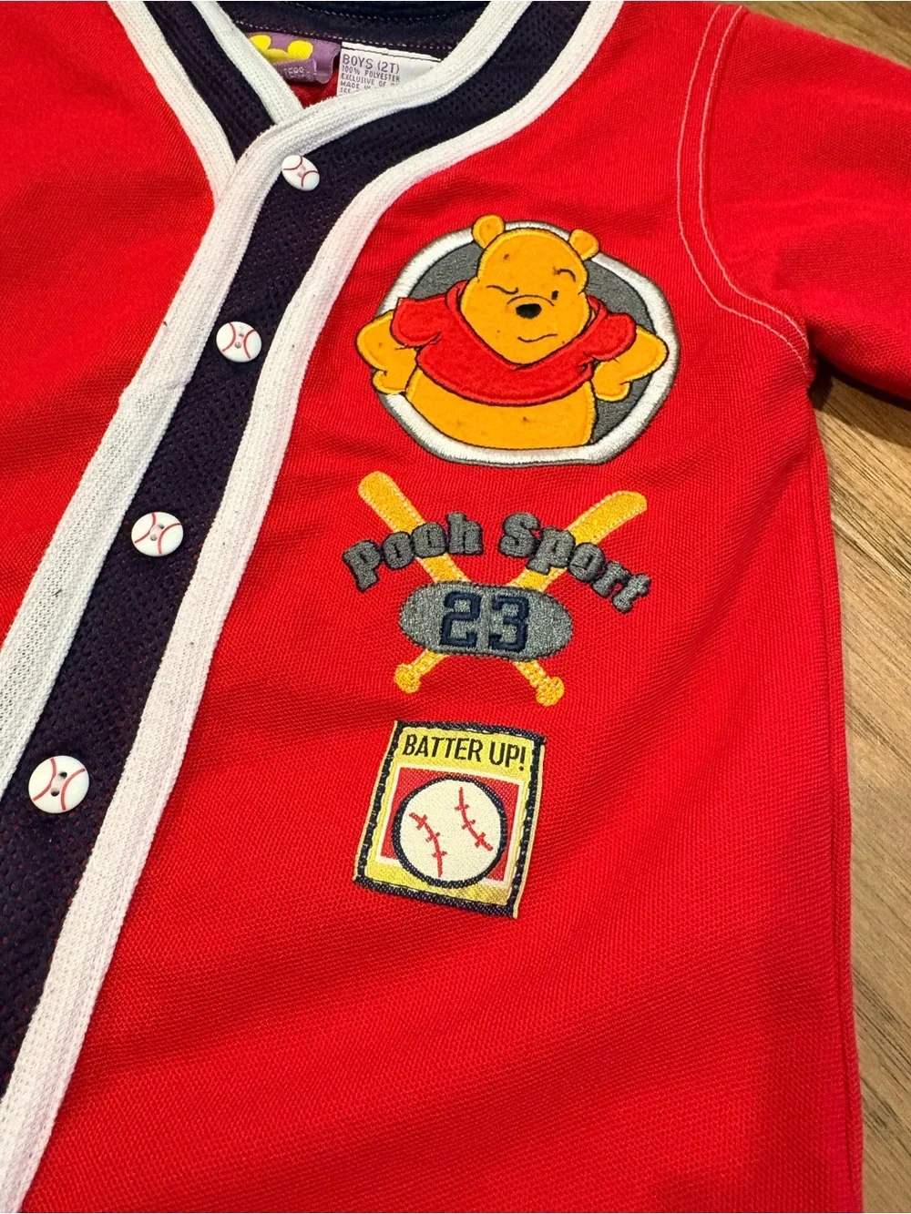Vintage 90s Disney Winnie the Pooh Baseball Jersey 2T